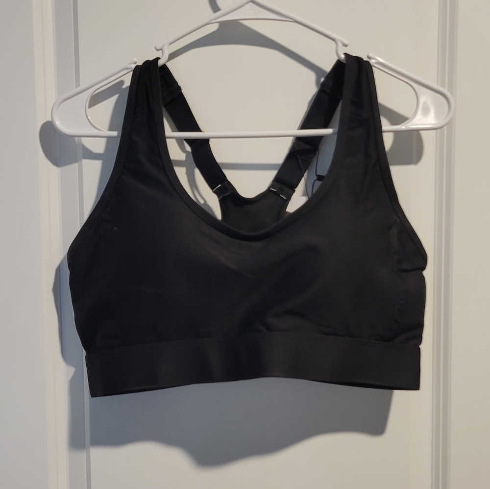 NWT Iuga Racerback High Impact Black Sports Bra Sewn-in Pads size XL Activewear